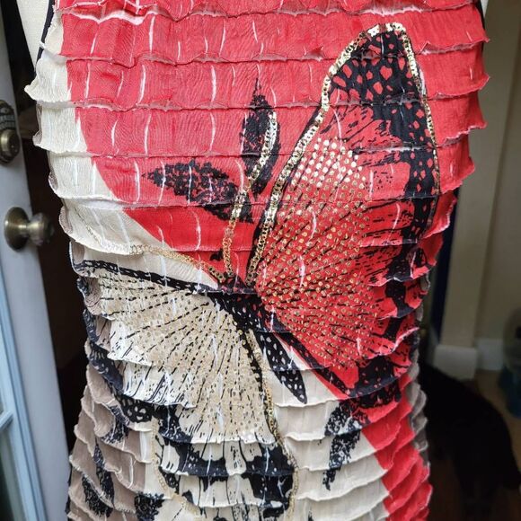 Frank Lyman Design Layered Butterfly Dress - Size 10 - Picture 4 of 10